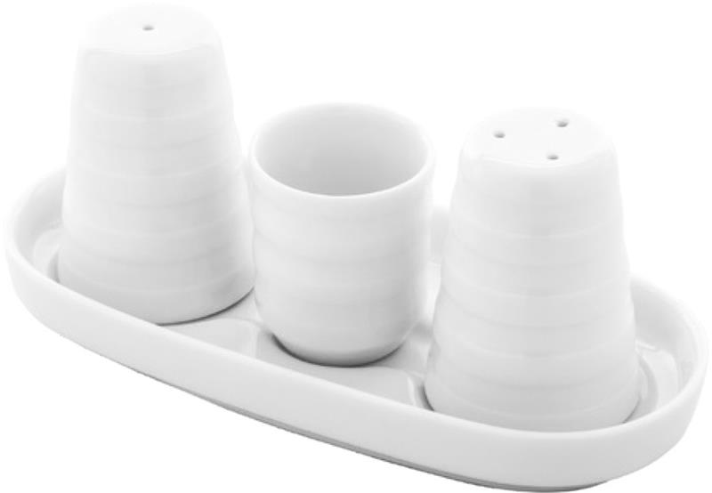 Salt Shaker, Pepper Shaker and Toothpick with Plate